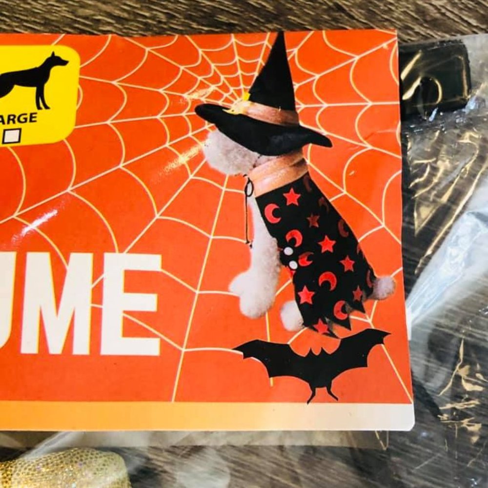 Wizard witch pet dog halloween costume cape hat